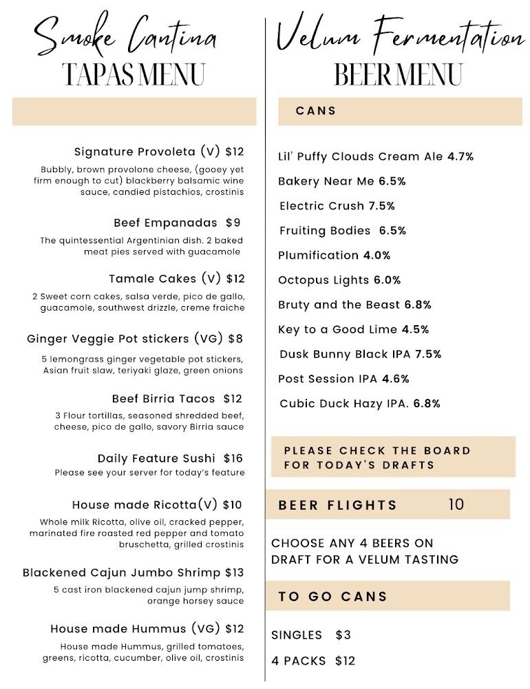 Smoke Cantina (The Homegrown Kitchen, LLC) Menu image 2